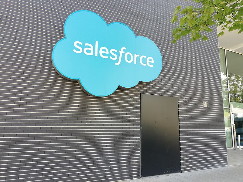 Salesforce Logo seen on outside of office