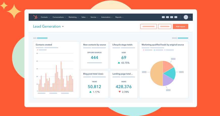 HubSpot’s content strategy tool uses AI tech and deep learning to generate reports. 